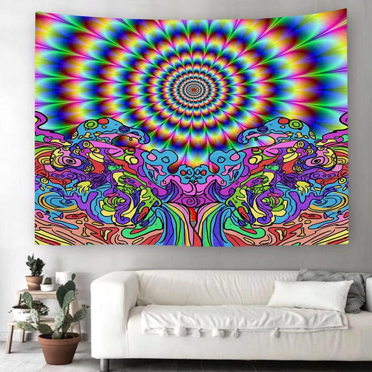 Abstract Trippy Tapestries Mysterious Planet Tapestry Fantasy Mushroom Tapestry Nature Landscape Tapestries Wall Hanging for Bedroom 59.1"*39.4"