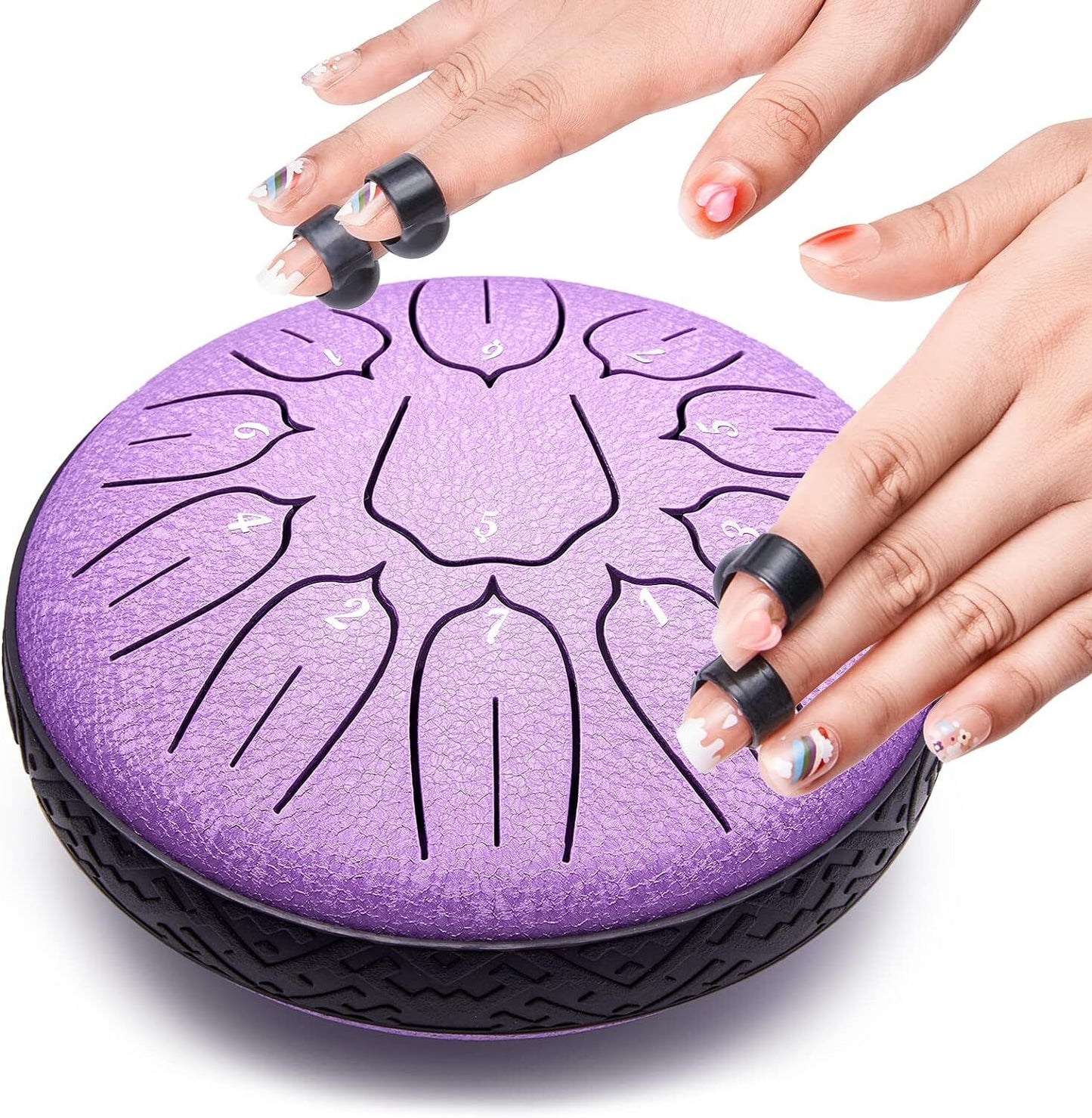 Rain Drum Steel Tongue Drum Hand Drum for Yoga Mind Meditation Gift 3 in / 6 IN