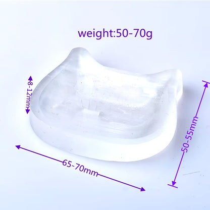 1PC 100% Natural Selenite Bowl Plate Rough Carved Quartz Crystal Grid Fengshui Quartz Mineral Chakra for Home Decor Healing Gift