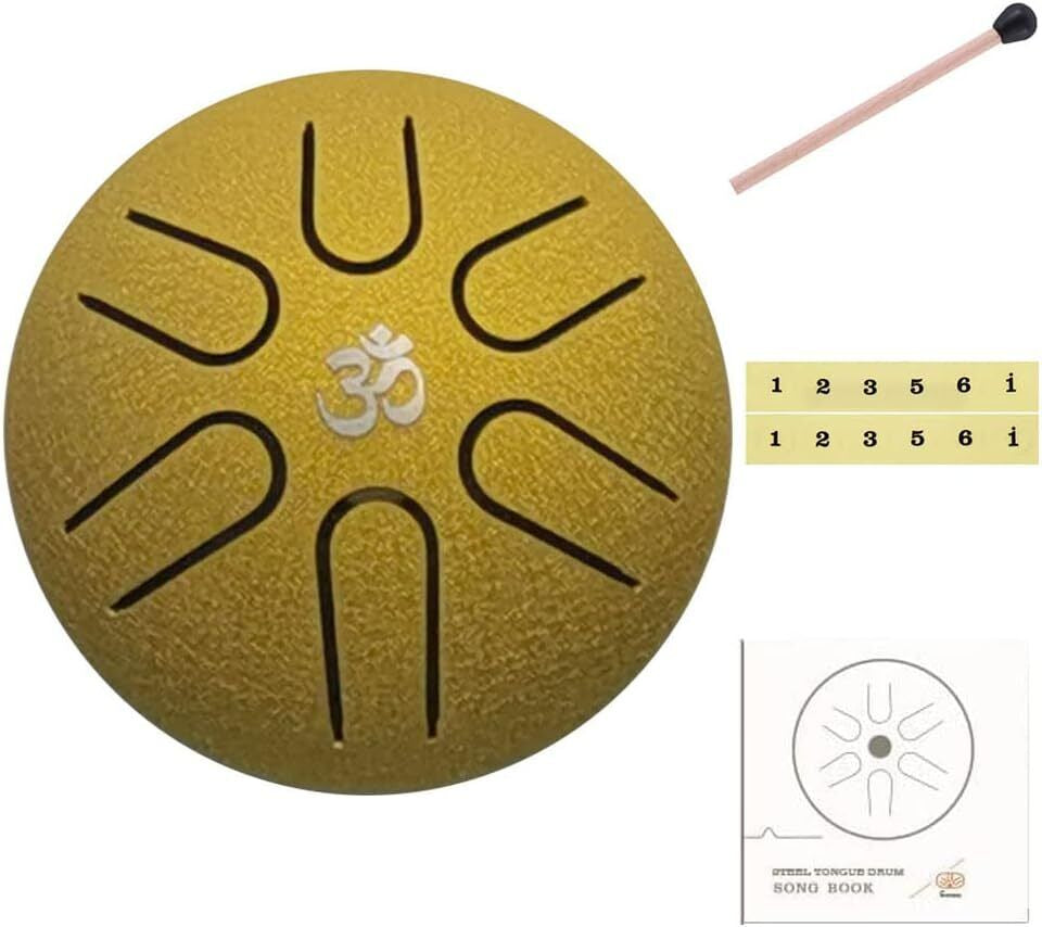 Rain Drum Steel Tongue Drum Hand Drum for Yoga Mind Meditation Gift 3 in / 6 IN