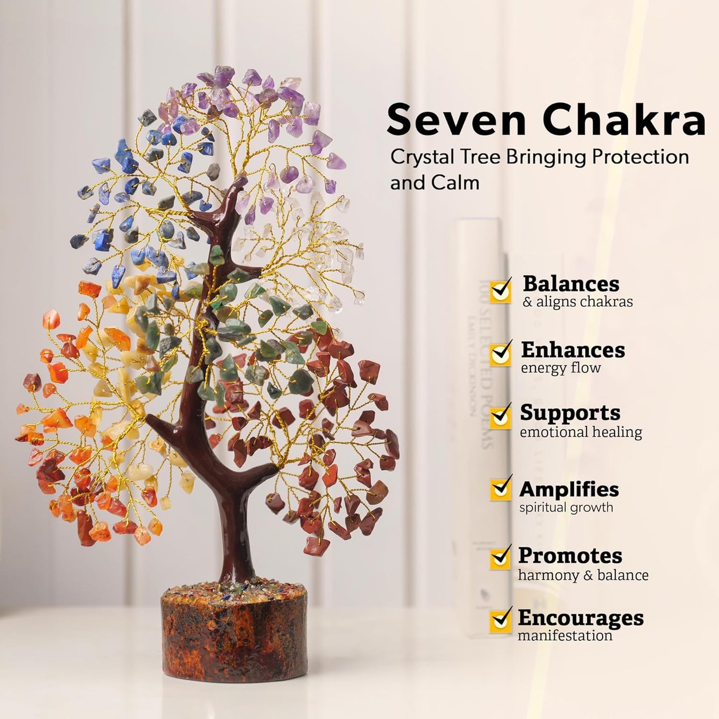 7 Chakra Tree of Life, Crystals and Healing Stones, Crystal Tree of Life, Gemstone Tree, House Warming Gifts New Home, Healing Crystals, Birthday Gifts for Women, New Home Gift Ideas, Return Gifts