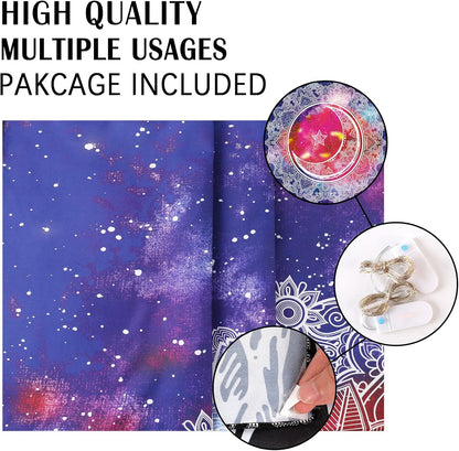 Pack of 2 Psychedelic Mushroom Tapestry Fantasy Plant Wall Tapestry Galaxy Space Tapestry Starry Night Sky Tapestry Wall Hanging for Room