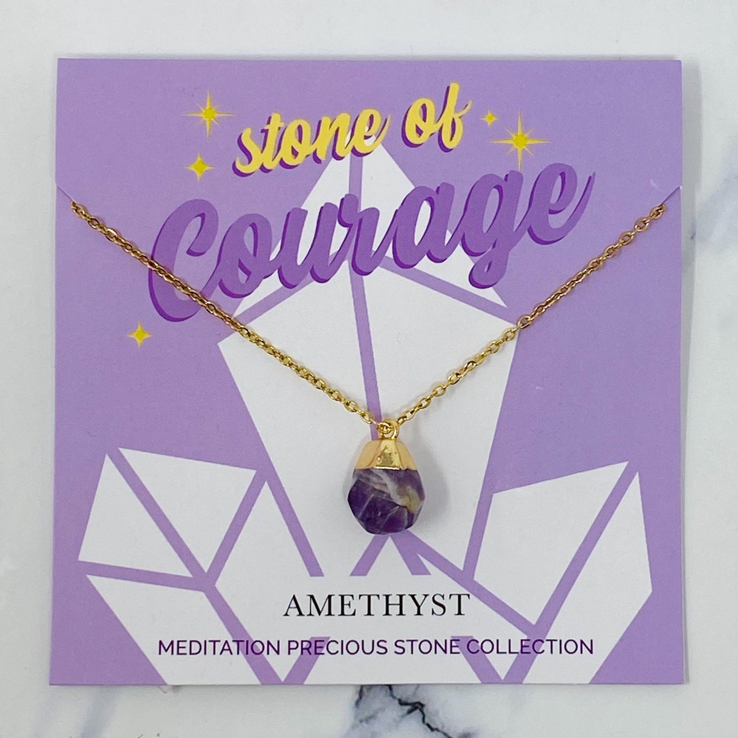 Meditation Semi-Precious Stone Pendant Necklace