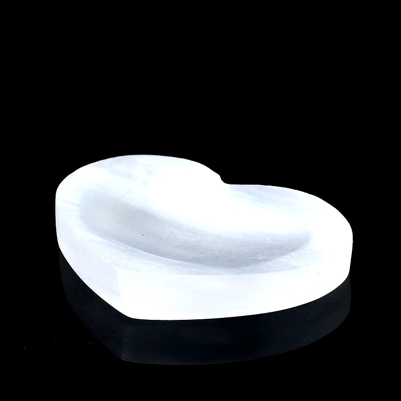 1PC 100% Natural Selenite Bowl Plate Rough Carved Quartz Crystal Grid Fengshui Quartz Mineral Chakra for Home Decor Healing Gift