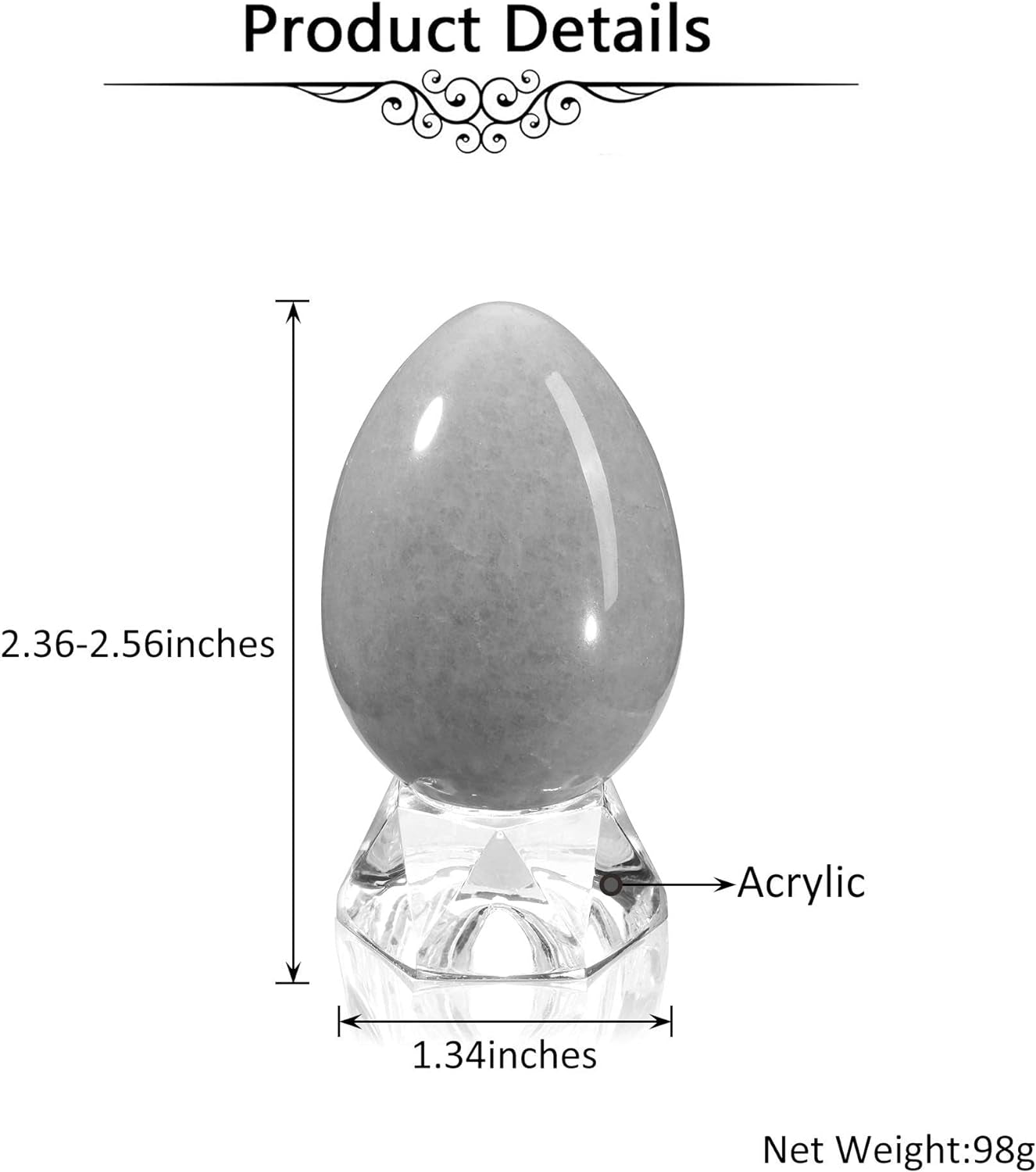 Natural Amethyst Egg Sphere Sculpture Reiki Healing Crystal Gemstone Ball Divination Figurine with Acrylic Stand for Home Decoration