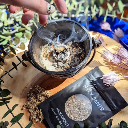 Holy Santo Organic Dried Herbs for Witchcraft Supplies Kit - 20 Witch Herbs for Spells with Crystal Spoon in Beginner Witchcraft Kit - Witchy Gifts, Wiccan Supplies and Tools