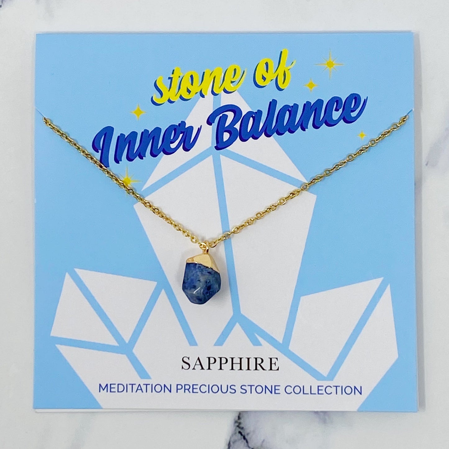 Meditation Semi-Precious Stone Pendant Necklace