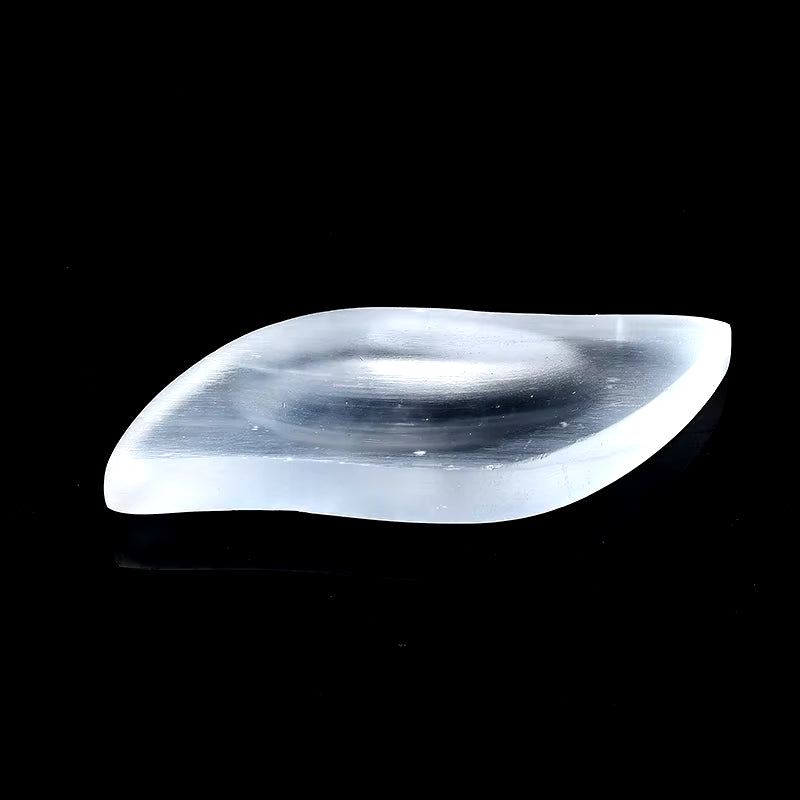 1PC 100% Natural Selenite Bowl Plate Rough Carved Quartz Crystal Grid Fengshui Quartz Mineral Chakra for Home Decor Healing Gift