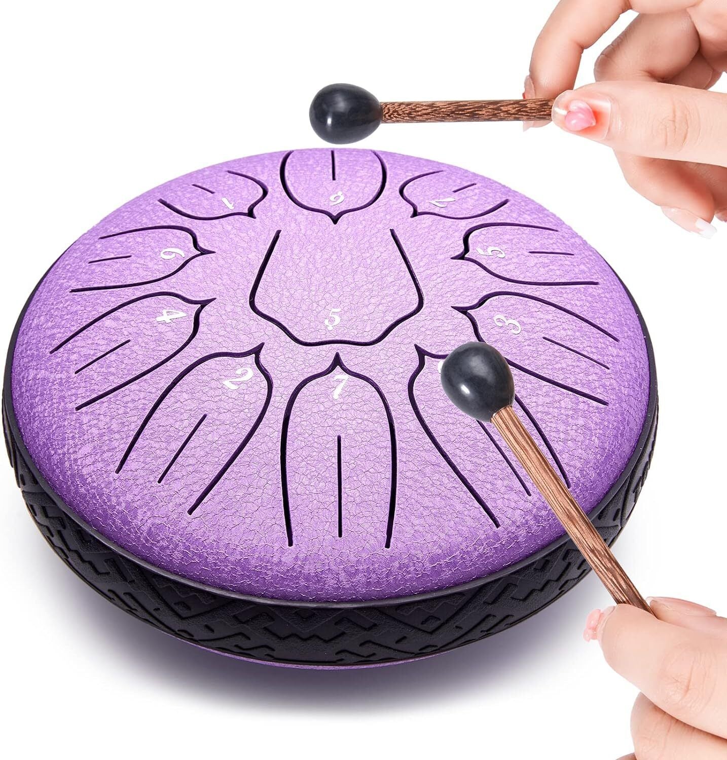 Rain Drum Steel Tongue Drum Hand Drum for Yoga Mind Meditation Gift 3 in / 6 IN