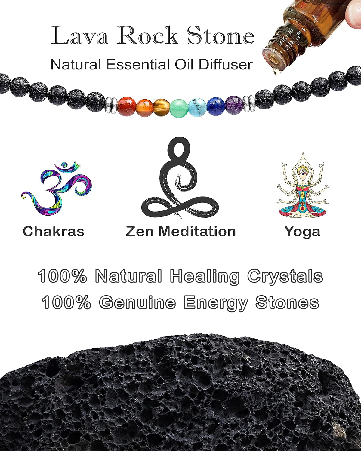 Multi-Purpose Chakra Jewelry for Women/Men, Necklaces and Bracelets, Meditation,Calmness, Anxiety Relief Items