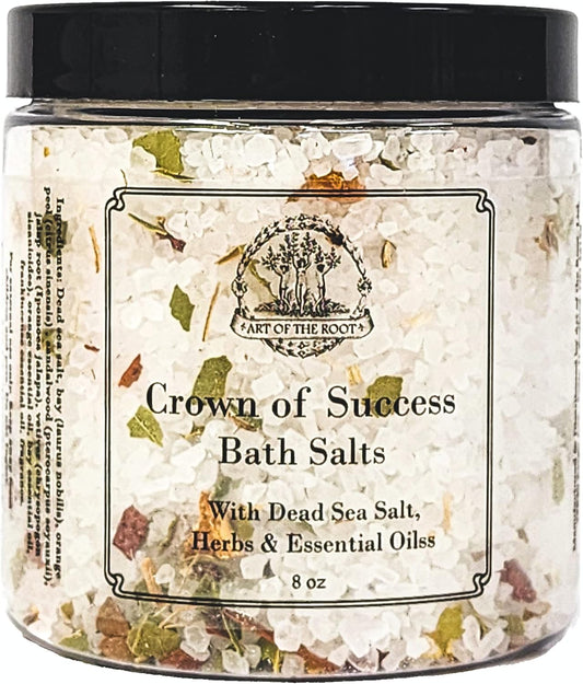 Crown of Success Bath Salts 8 Oz | Handmade with Herbs & Essential Oils | Success, Prosperity, Victory & Achievement Rituals | Hoodoo Wiccan Pagan Magick