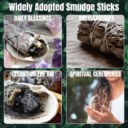 White Sage Mix Smudge Sticks 3 Pack for Cleansing, Meditation, Yoga, and Smudging | Organic White Sage Mixed with Cinnamon, Copal, Ruda Rue, Peppermint or Yerba Santa (White & Copal)