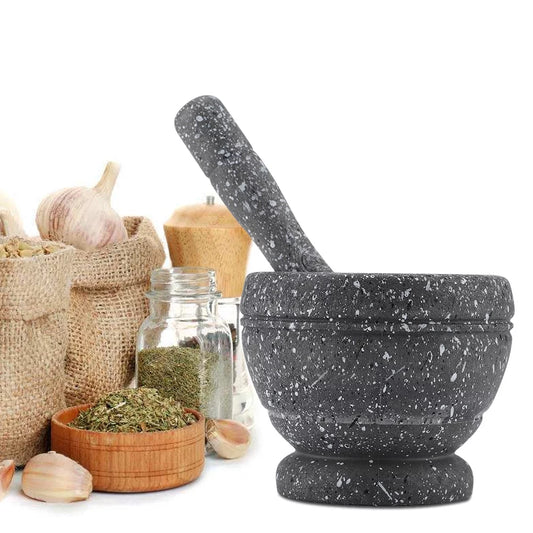 Herbs Mortar and Pestle Set - Perfect for Crushing and Grinding Herbs and Spices to Maximize Flavor, Easy to Use & Clean