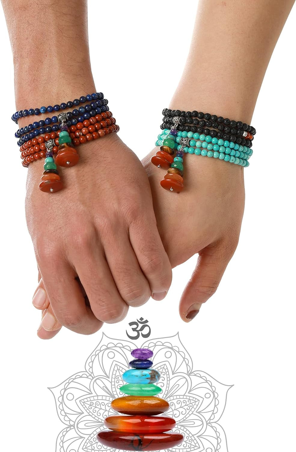 Multi-Purpose Chakra Jewelry for Women/Men, Necklaces and Bracelets, Meditation,Calmness, Anxiety Relief Items