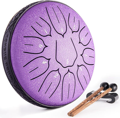 Rain Drum Steel Tongue Drum Hand Drum for Yoga Mind Meditation Gift 3 in / 6 IN