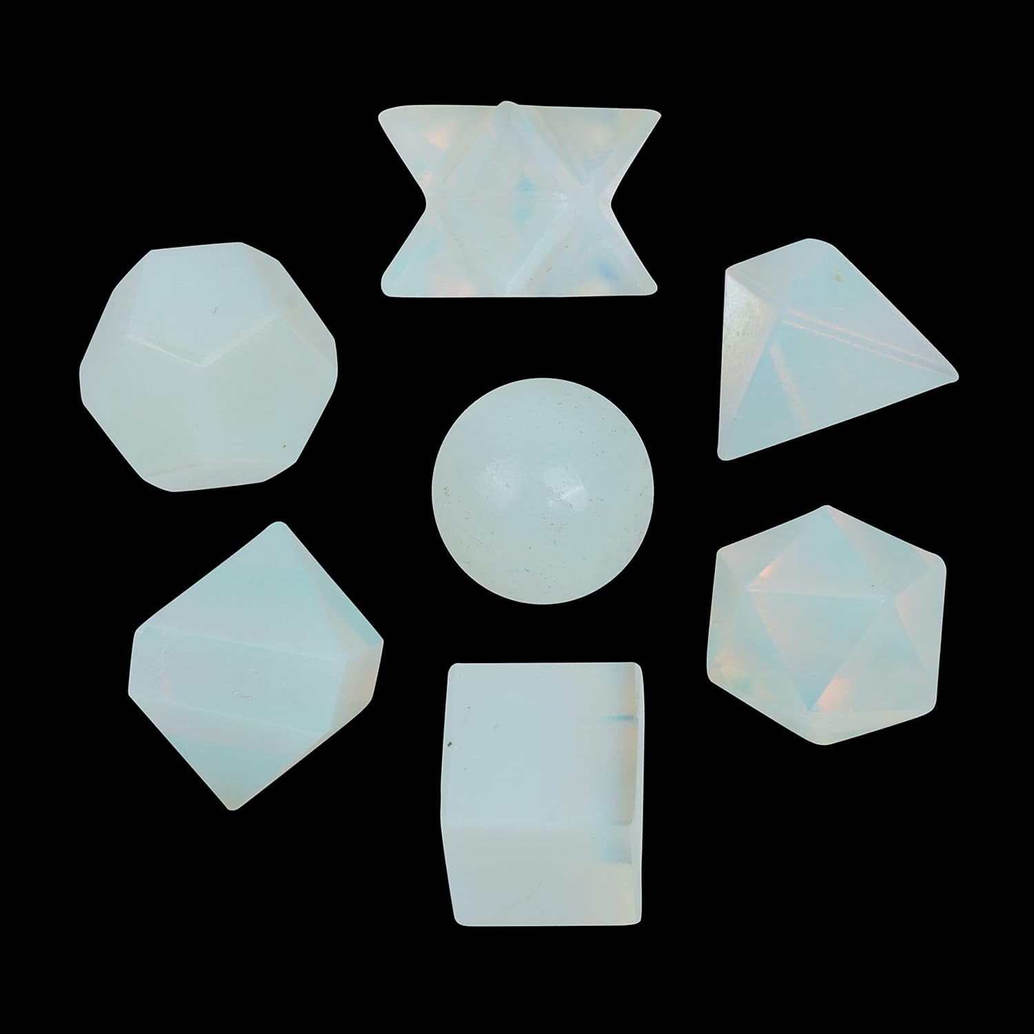 Positive Energy Set, Crystal Cleansing, Opalite Stone, Chakras Stones, Good Luck Decor, Feng Shui, Geometry Stone Set, Chakra Stones, Prosperity Wealth