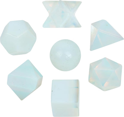 Positive Energy Set, Crystal Cleansing, Opalite Stone, Chakras Stones, Good Luck Decor, Feng Shui, Geometry Stone Set, Chakra Stones, Prosperity Wealth