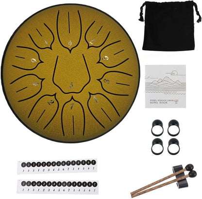 Rain Drum Steel Tongue Drum Hand Drum for Yoga Mind Meditation Gift 3 in / 6 IN