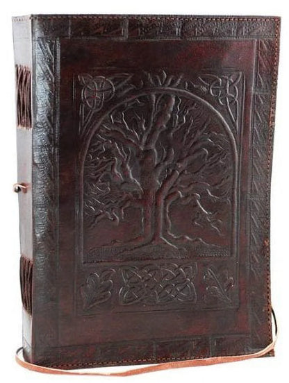 Vintage Tree of Life Antique Looking Genuine Leather Blank Travel Book Bound Journal Diary Notebook with Unlined Pages to Write for Men Women