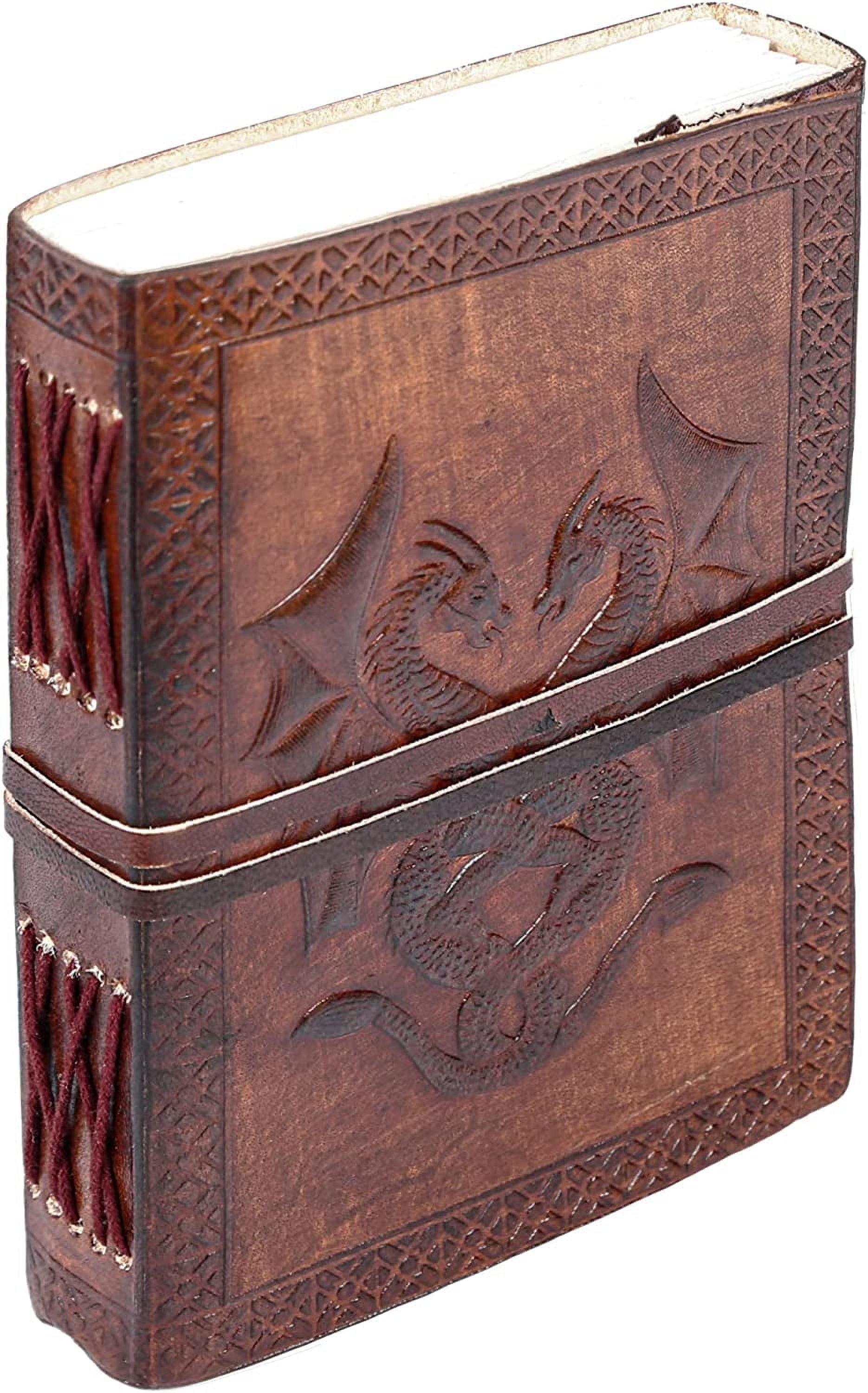 Leather Antique Handmade Double Dragon Journal Notebook Personal Diary Unlined Travel Organizer Art Sketchbook Unisex