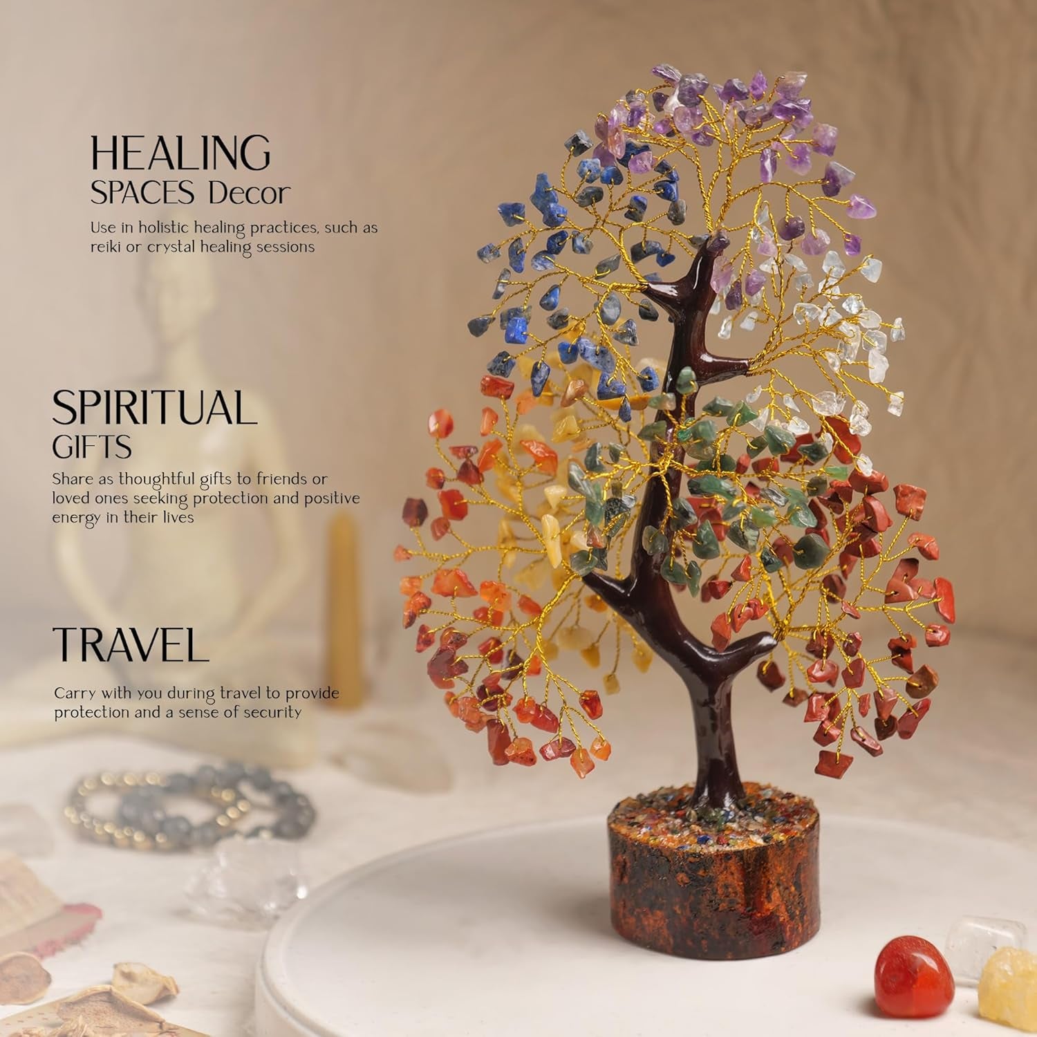 7 Chakra Tree of Life, Crystals and Healing Stones, Crystal Tree of Life, Gemstone Tree, House Warming Gifts New Home, Healing Crystals, Birthday Gifts for Women, New Home Gift Ideas, Return Gifts