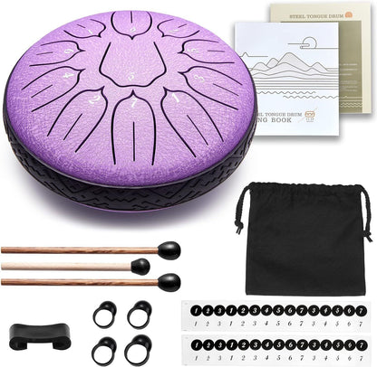 Rain Drum Steel Tongue Drum Hand Drum for Yoga Mind Meditation Gift 3 in / 6 IN